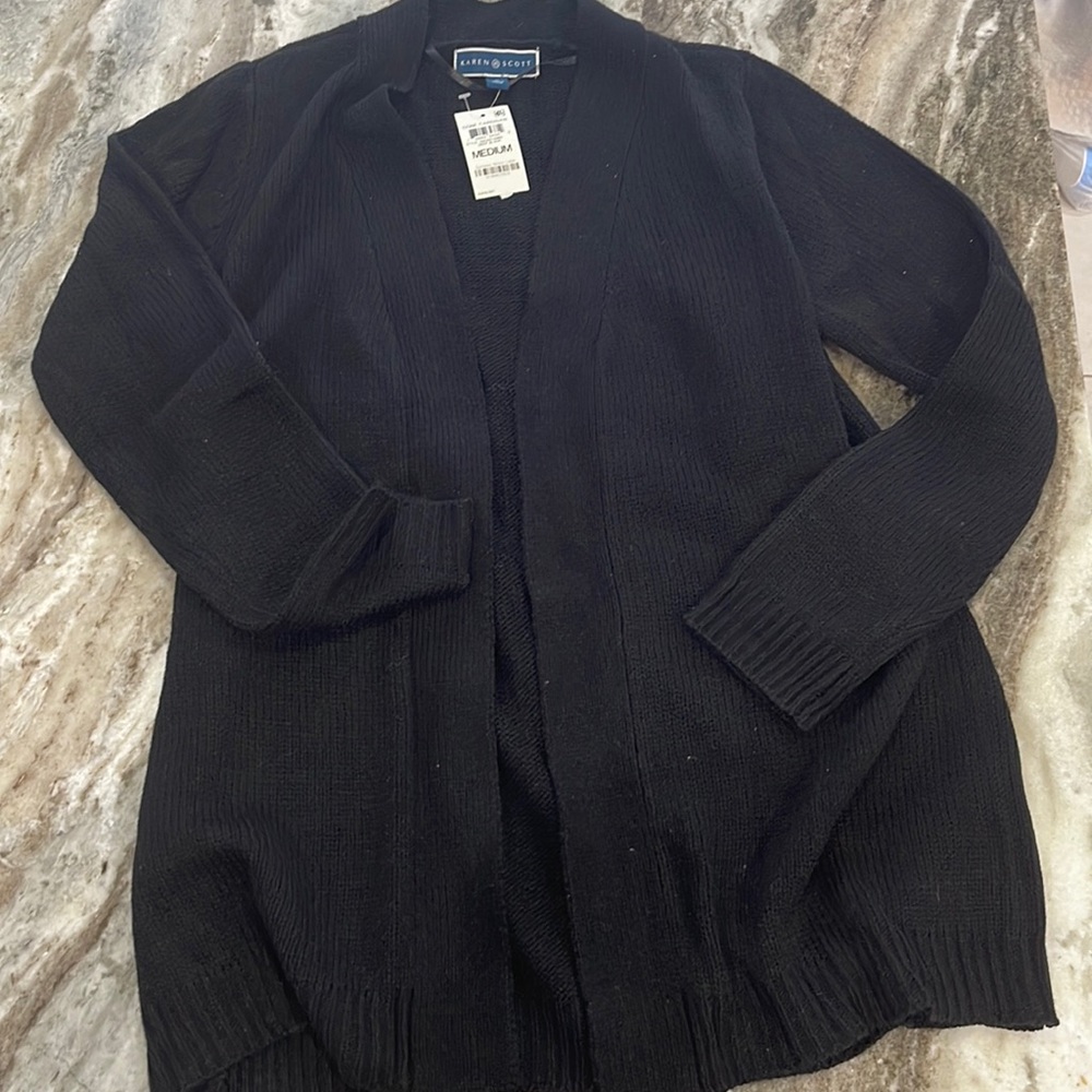 Karen Scott Black Cardigan